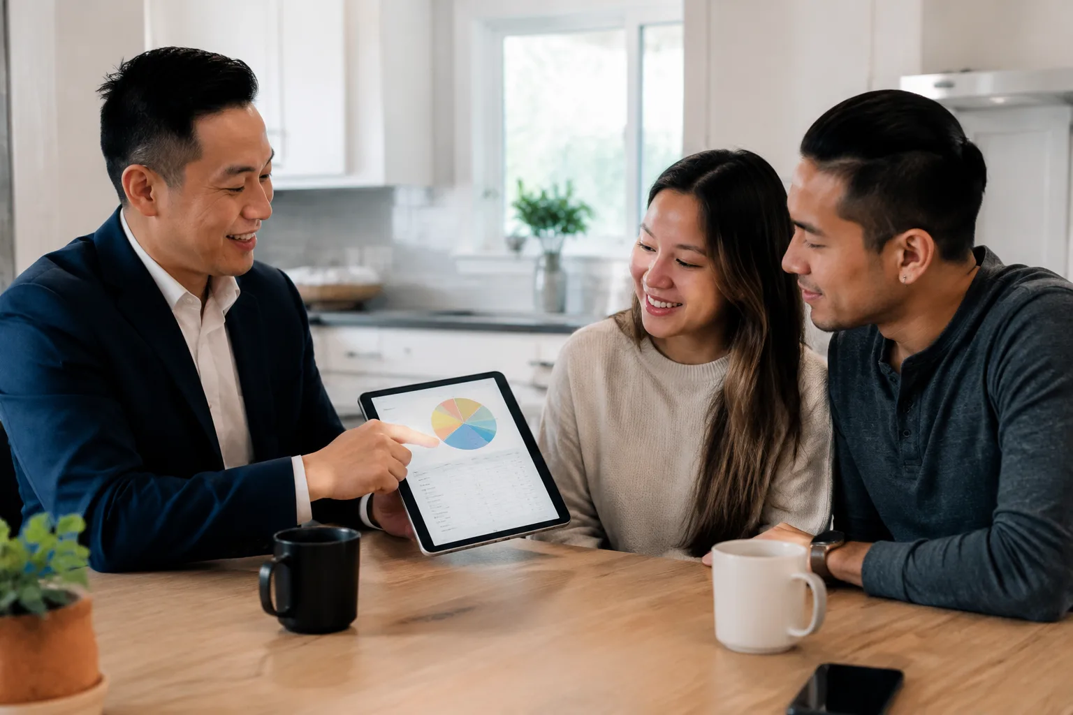 Megan Huynh trao đổi với khách hàng về chi phí trả trước và đóng giao dịch cho vay FHA