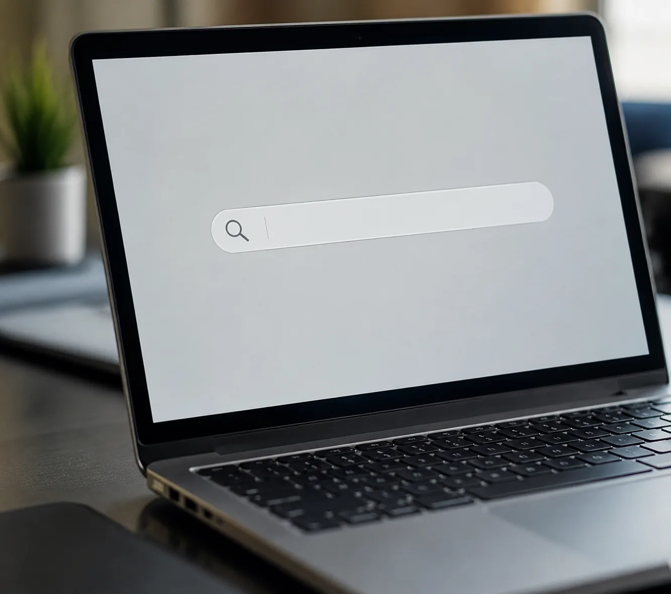 Close-up of a search bar with home loan related keywords being typed in